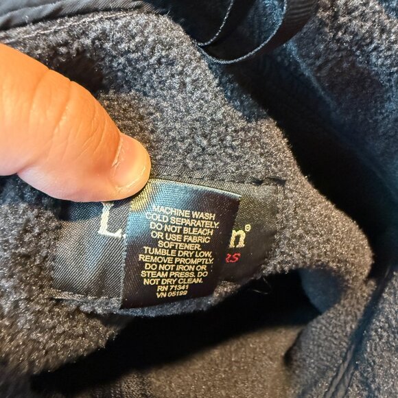 LL Bean Men XL Tall Fleece Jacket Full Zip Checkered Texture Gray Long Sleeve - Picture 5 of 8